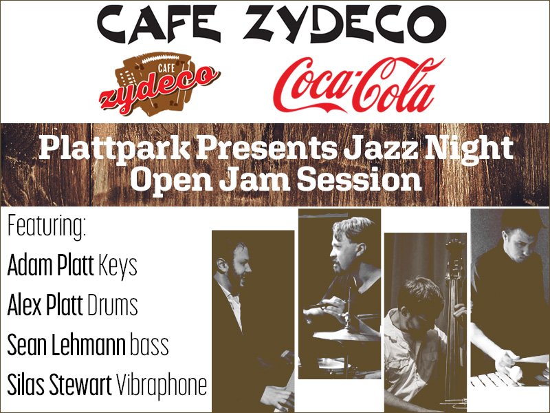 Cafe Zydeco Jazz Jam Session Adam Platt on keys, Alex Platt on drums, Sean Lehmann on bass, Silas Stewart on vibraphone December 20th