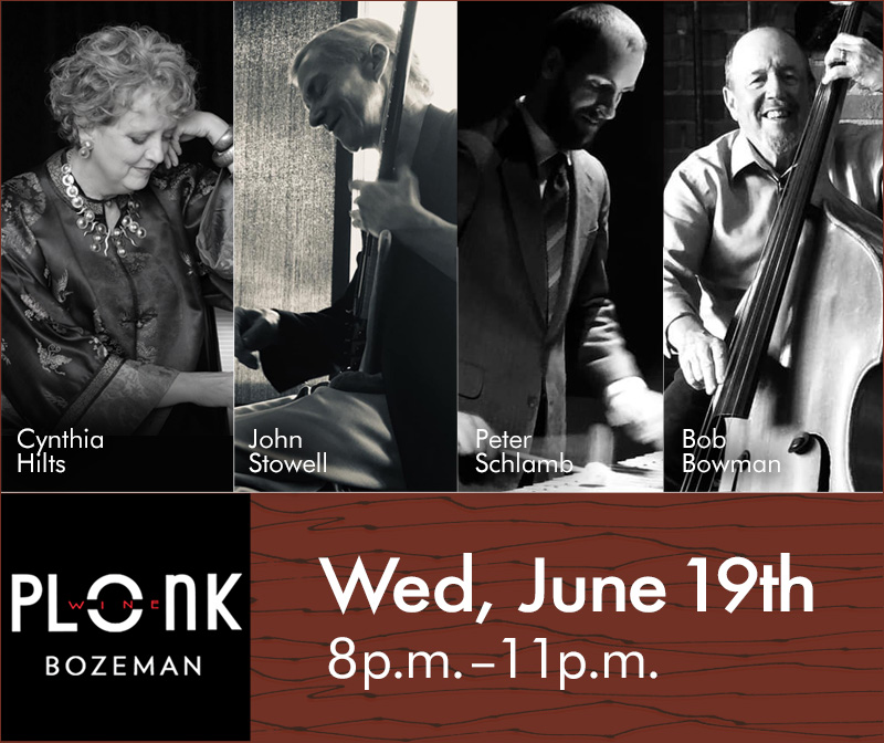 ON WEDNESDAY NIGHT AT PLONK - Cynthia Hilts on vocal, John Stowell on guitar, Peter Schlamb on vibraphone, and Bob Bowman on bass.